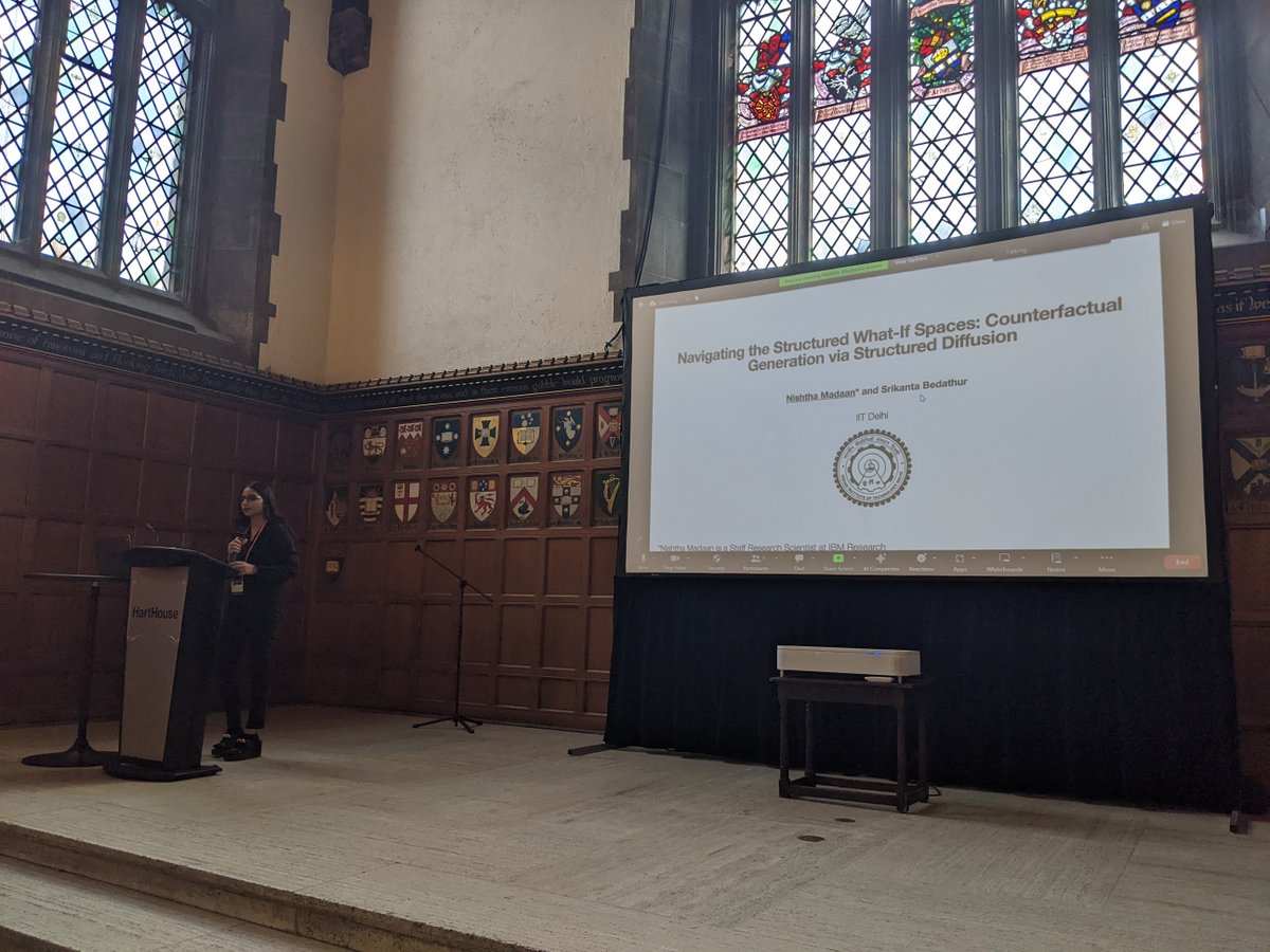 SaTML Conference (@satml_conf) on Twitter photo The next talk is by <a href="/nishtha_madaan/">Nishtha Madaan</a>, on using structured diffusion for generating counterfactuals. The next talk is by <a href="/nishtha_madaan/">Nishtha Madaan</a>, on using structured diffusion for generating counterfactuals.