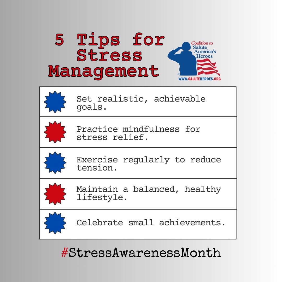 Share your favorite ways to destress in the comments below, you could inspire someone and lead them to a new self-discovery! #SaluteHeroes #VeteransHelpingVeterans #VeteranNonProfit #StressAwarenessMonth #PTSDAwareness #DepressionAwareness #ReachOut #CheckOnYourFriends