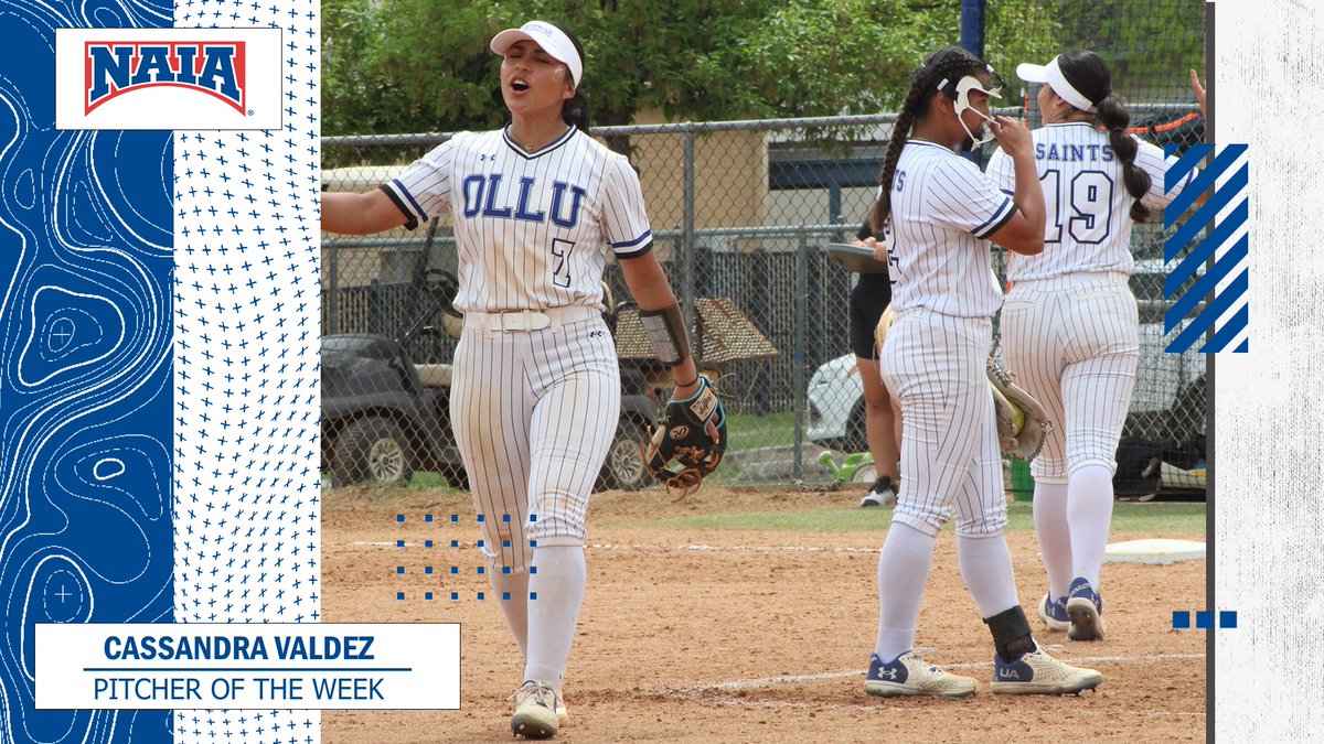 🥎 Cassandra Valdez of @OLLUSaints was tabbed as the #NAIASoftball Pitcher of the Week after being called upon three times, combining for 29 strikeouts! Check out more on Valdez's week! -->bit.ly/3TRyyFx #collegesoftball #NAIAPOTW