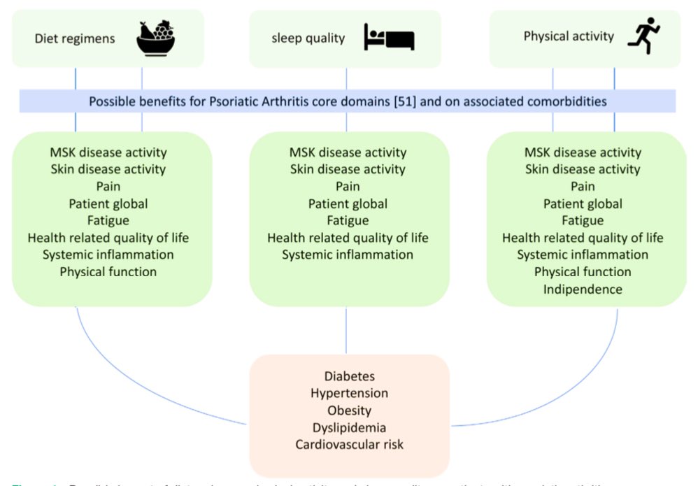 El manejo holístico de la artritis psoriásica va más allá de la medicación: debe incluir dieta, calidad de sueño y actividad física. NO NOS CANSAREMOS DE DIFUNDIRLO 🥗🛌🤸🏻‍♂️ #ReumaFit Acceso abierto 🔑 ncbi.nlm.nih.gov/pmc/articles/P…