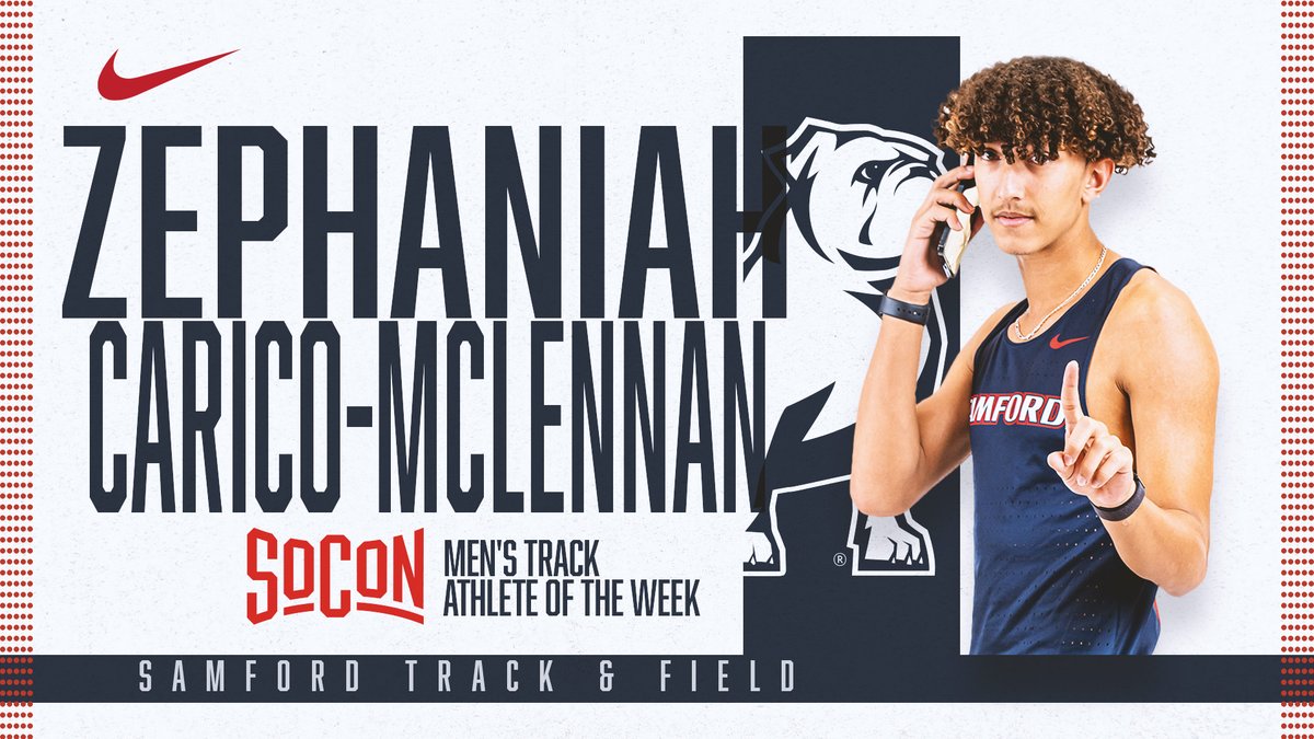 🏅 SoCon Men's Track Athlete of the Week 🏅

Congrats, Zephaniah 👏

#AllForSAMford