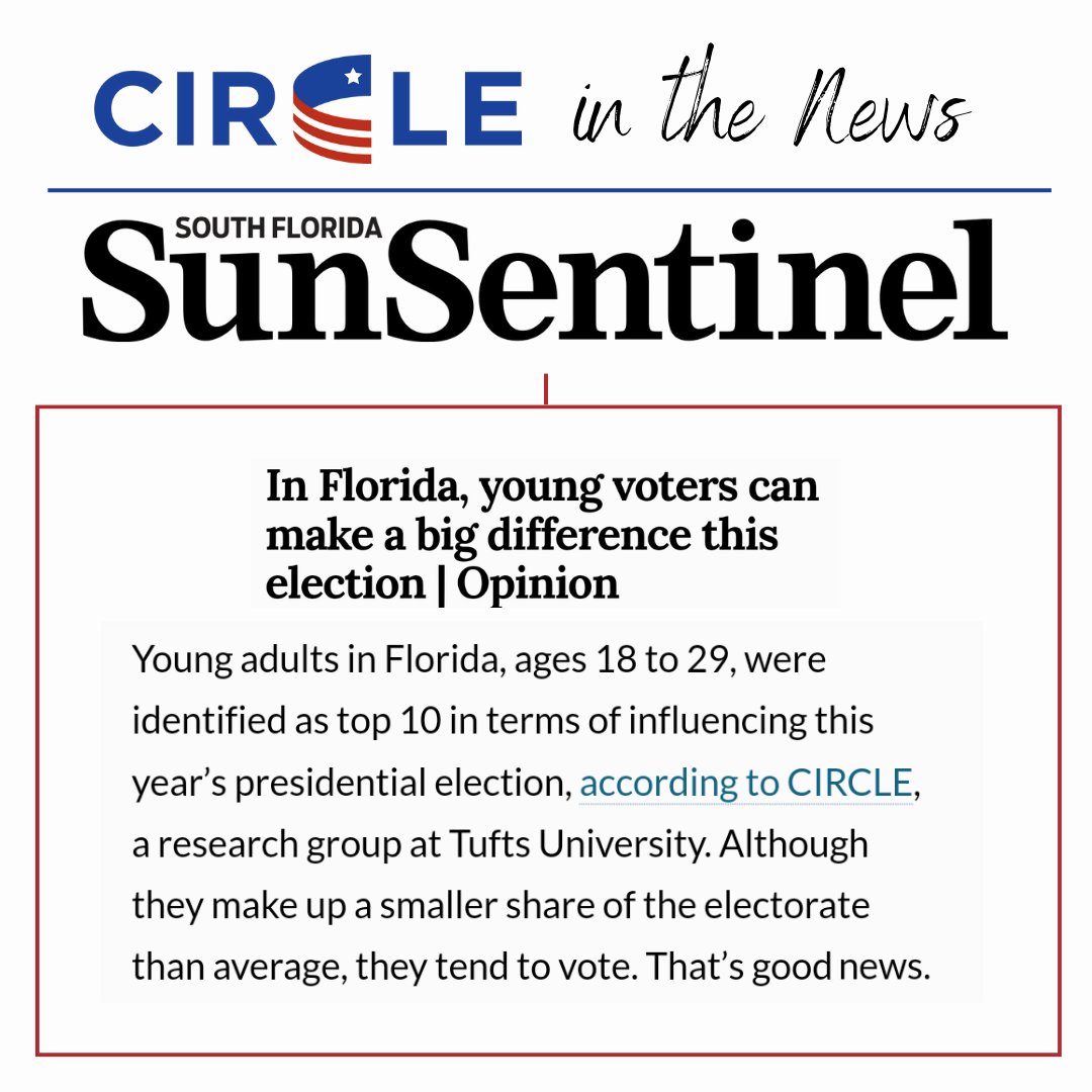 Youth in Florida will be incredibly influential in the 2024 election. Read more from the @SunSentinel here: sun-sentinel.com/2024/04/09/in-…