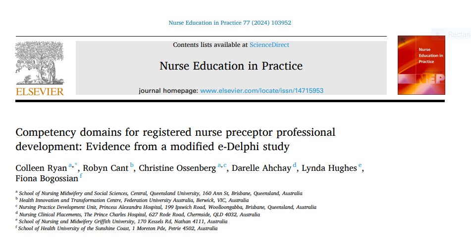 📢 Research Publication Alert 📢 Congratulations to Dr Lynda Hughes (@lyndacanniford ) & authors on your recent publication in Nurse Education in Practice @sciencedirect @ElsevierNurse Have a read here 👇 sciencedirect.com/science/articl…