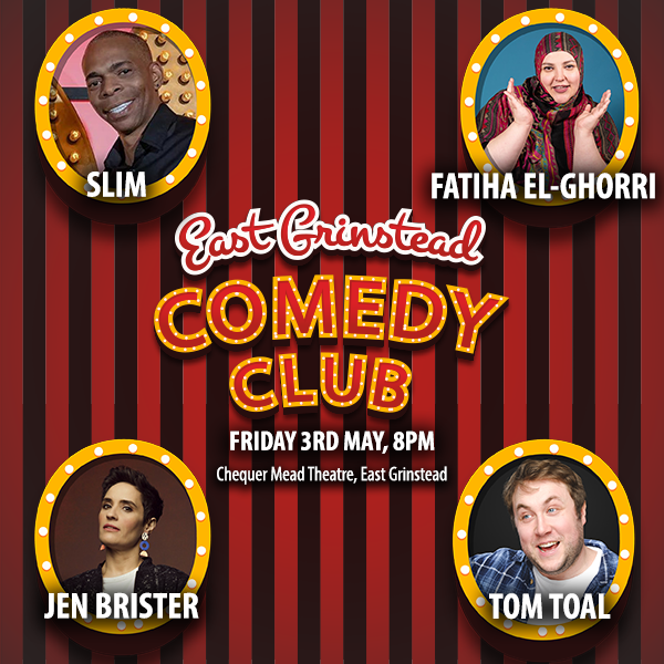 East Grinstead Comedy Club is back at #ChequerMead on Fri 3rd May 8pm. Get your friends together for a great night out! 🎟️ Book Now! chequermead.co.uk/shows/east-gri… @Rangatainment #Comedy #EastGrinstead