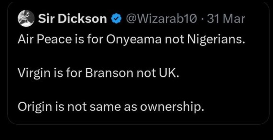 'Airpeace is for Onyeama not Nigerians '. Gracias 🤝 Now we know Nigerians have no obligations to board Airpeace.