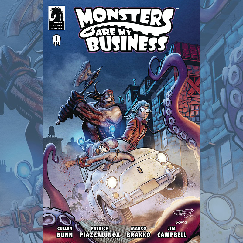 Matt's Pick of the Week for 4/10/24: Monsters Are My Business (and Business Is Bloody) #1 from @darkhorsecomics! Written by @cullenbunn Art by @piaha86 #NCBD #NewComicBookDay #DarkHorseComics #CullenBunn #PatrickPiazzalunga #comics #comicbooks #variantcover