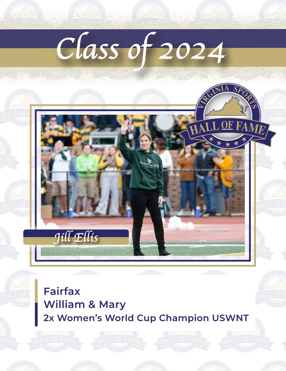 Only 10 days until the 2024 Induction! Did you know that Jill Ellis was the 2015/2019 FIFA World Women’s Coach of the Year as well as the 2015 CONCACAF Women’s Coach of the Year. Join us next week in Henrico County! @Henrico_SEA vasportshof.com/2024-induction…