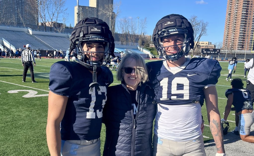 Our players nominated their favorite professors to come to spring practice! 🦁 Great to have Professor Orit Karni-Schmidt, Ph.D and Professor Patricia Stokes, Ph.D! F.I.G.H.T.