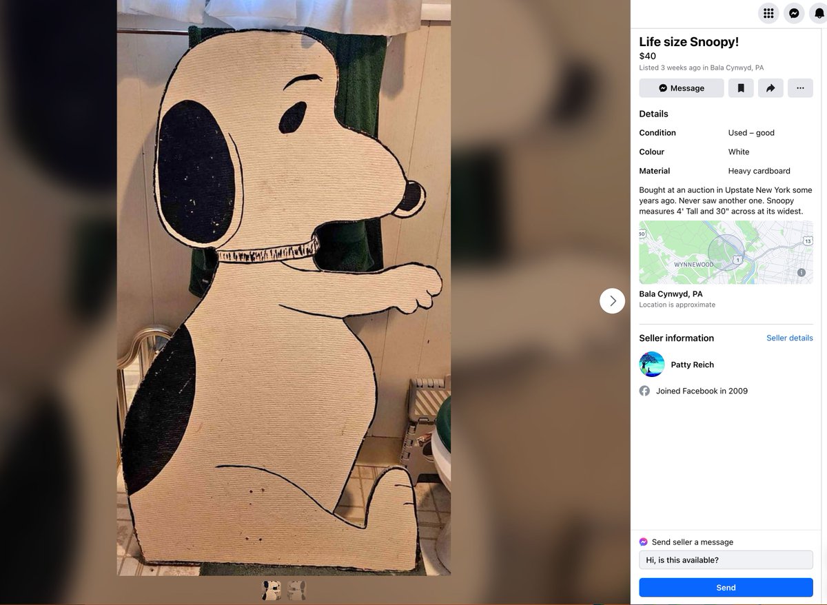 great deal on a lifesized snoopy if anyone is looking