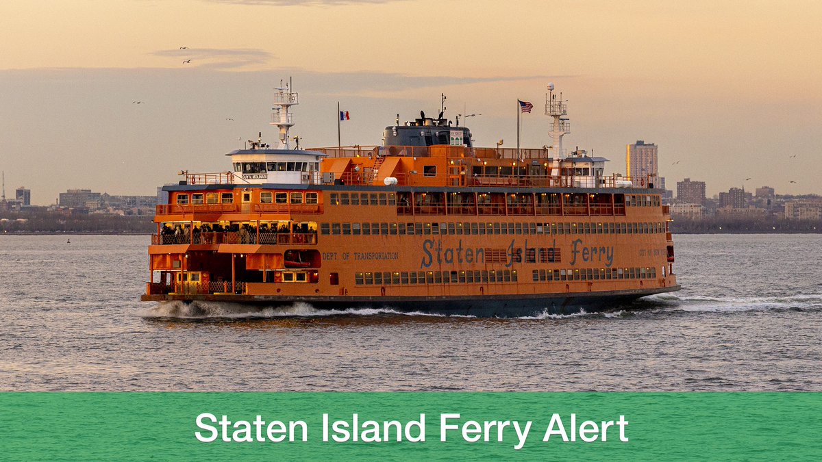 The #StatenIslandFerry will be operating on a modified schedule with 20-minute service through the PM rush today 4/10. #SIFerry