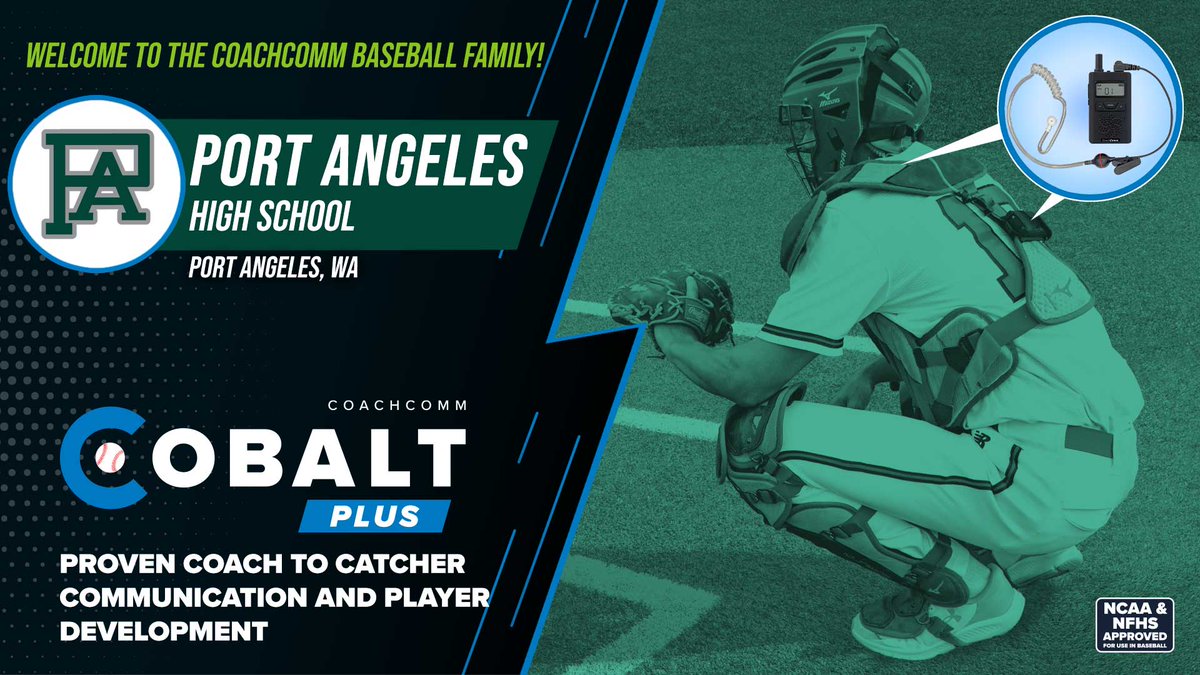 We'd like to welcome Port Angeles High School to our #CoachtoCatcher family! We look forward to helping your team communicate efficiently and securely! #GoRoughriders @WSBCA1 @CoachSmaha #NextLevelBaseball #CobaltPLUS