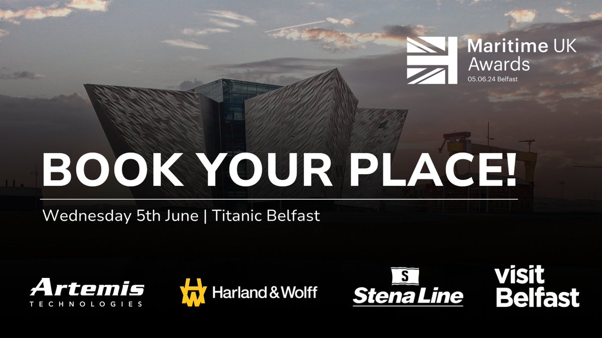 Book your place for the Maritime UK Awards! 🌟 

The #MUKA24 will be the biggest yet, bringing together key stakeholders & partners from across the country to celebrate & promote the very best achievements of this incredible industry.🎟

Book your place: maritimeuk.org/awards-2024/bo…