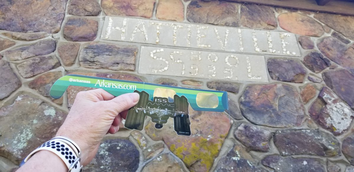 ISS Mimic represented at #Totality in Hattieville, Arkansas! At the old 2 room rock schoolhouse! #ISSmimic #TotalSolarEclipse2024