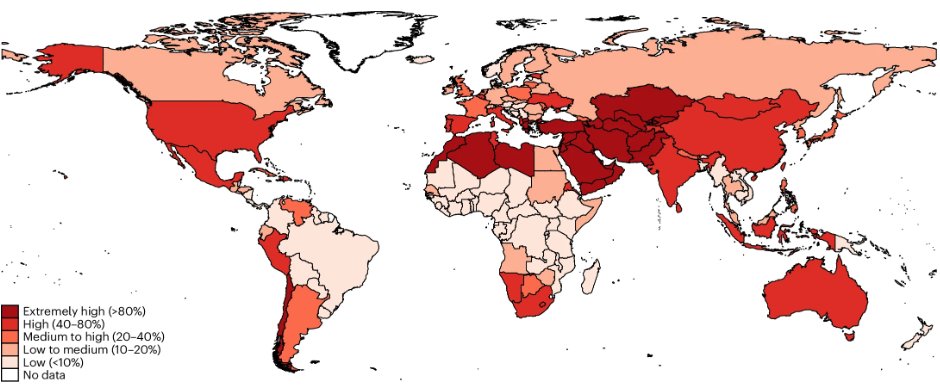 Perspective from @ellenm_bruno & K. Jessoe: Designing water markets for climate change adaptation, discusses the opportunies & challenges for surface & groundwater markets as an adaptation tool to manage water resources go.nature.com/3xtPafh figure: projected 2040 water stress