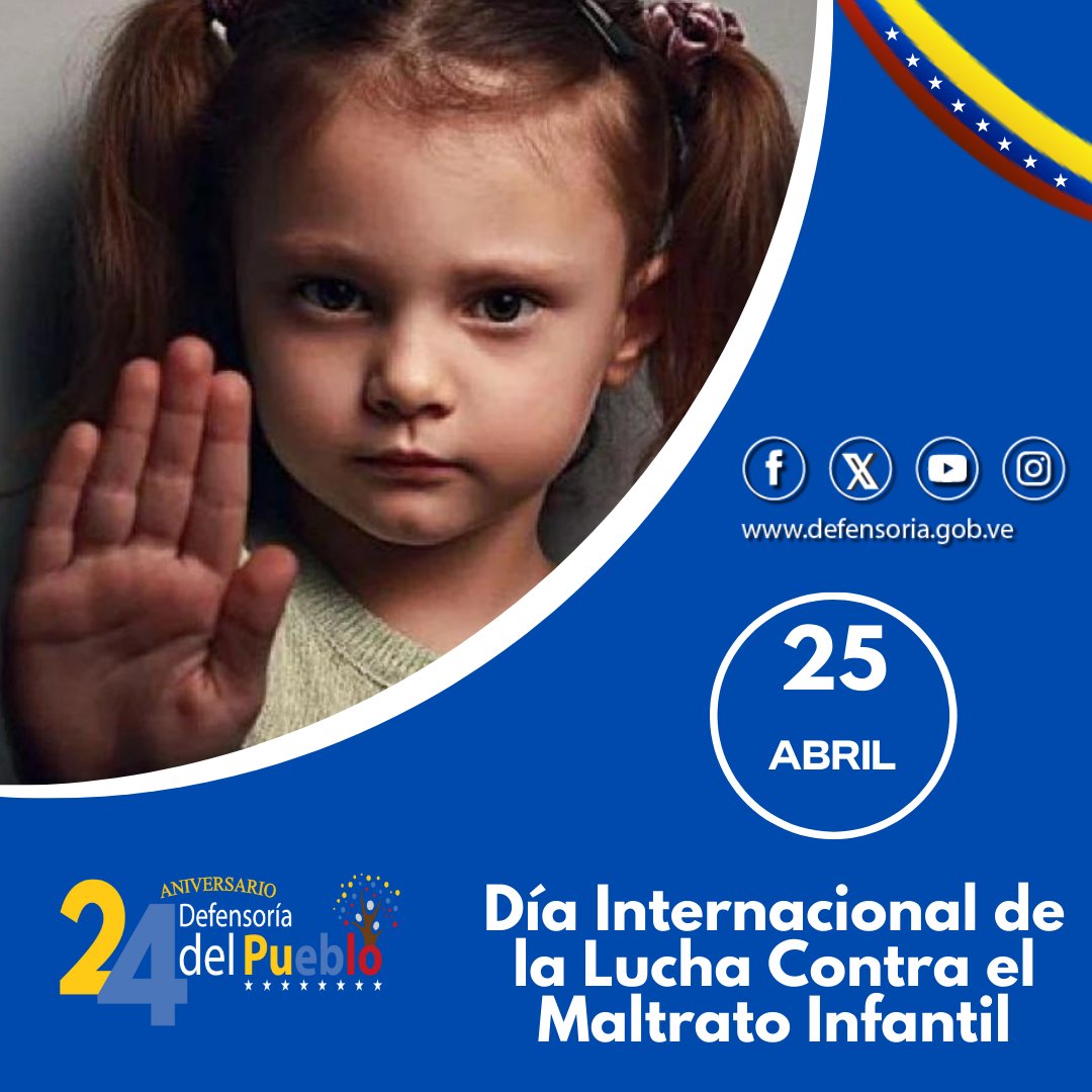 ddplarajimenez's tweet photo. #Efemeride  
Hoy #25abr se conmemora el Día Internacional de la Lucha Contra el Maltrato Infantil con la finalidad de impulsar los derechos al buen trato de los niños y niñas concienciando a las familias y comunidades sobre las consecuencias del maltrato en la población infantil. https://t.co/dP6shidcrm