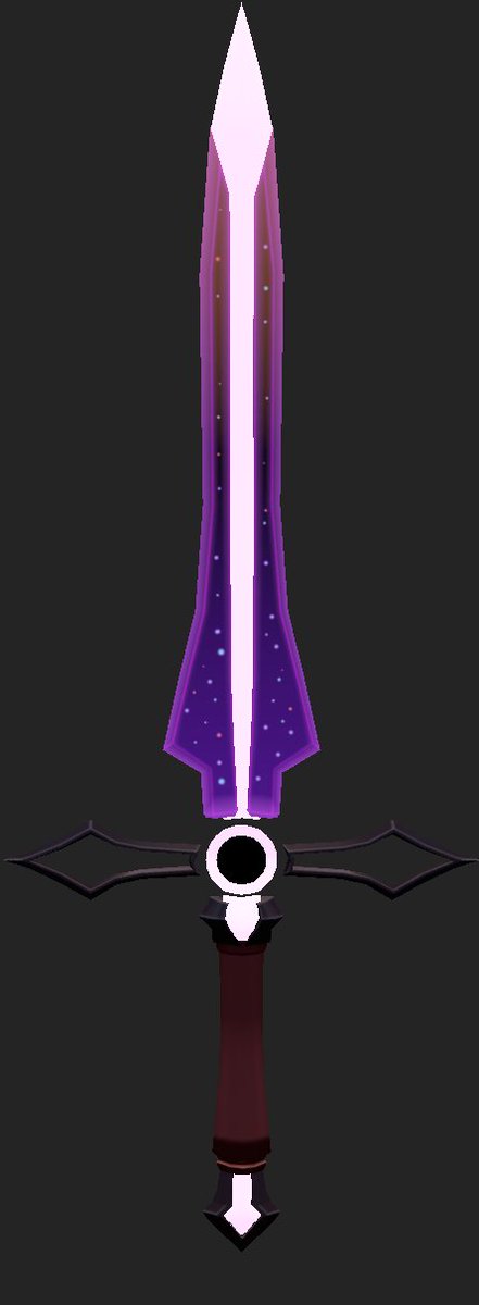 L2619_R's tweet photo. Working on a new long sword for a commission. It’s a blackhole galaxy themed weapon. Still need to work in some details.  #Roblox #RobloxDev #RobloxDevs #3dmodeling https://t.co/iTqV7xmPEb