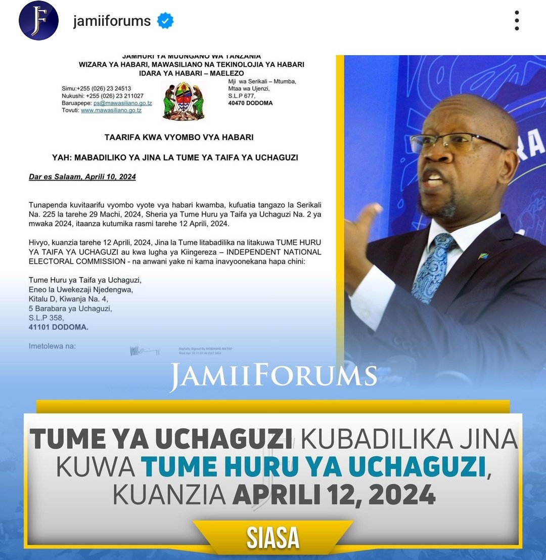 Uhuru uwe katika muundo na utendaji, sio jina. Yani kweli na vitambi vyenu vya tozo mmekaa mkaona mkibadili jina tayari tume inakua huru? Yani mmebadili jina lakini composition imebaki ileile na utendaji uleule. Sasa hapo tume imekuaje huru? Mnajiita Tume huru lakini Rais bado…