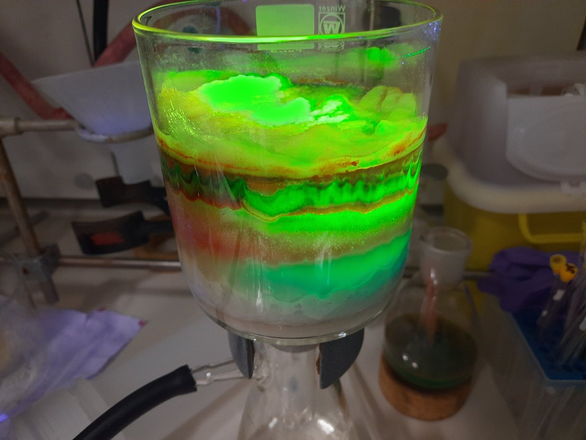 *hopefully* Finishing the synthesis of the 1st series of the dyes for the initial study 💪
#Science #scienceisbeautiful #chemtwitter #chemistry #snf #postdoc #postdoclife #epflchemistry #colors #bodipy #CENChemPics #Realtimechem #FluorescenceFriday #fluorescence #postdocvoice