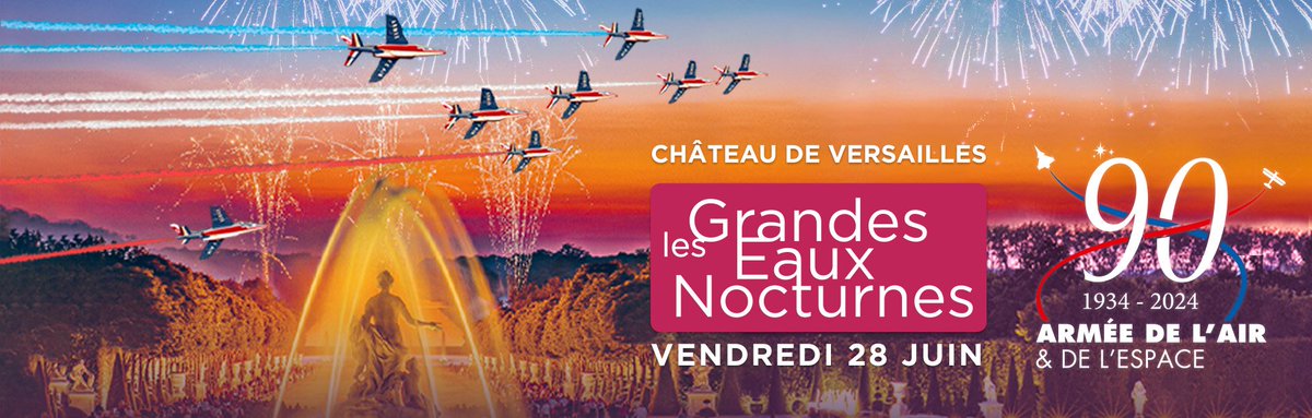 🇫🇷🎆 L'@Armee_de_lair célèbre ses 90 ans cette année et vous donne rendez-vous le vendredi 28 juin dans les jardins du @CVersailles pour 1h15 de démonstration aérienne à couper le souffle ! ⤵︎defense.gouv.fr/air/actualites…