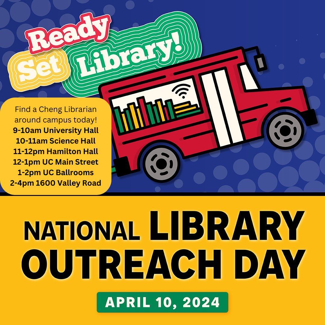 National Library Outreach Day! Find a Friendly Cheng Librarian Around campus today. Free Giveaways.

#wpunj
#twilyp
#clubcheng
#libraryoutreachday