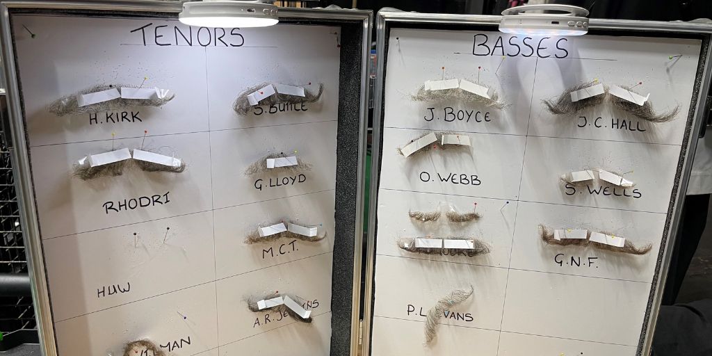 Only in the theatre world would you find facial hair stored like this... Did you know that the facial hair worn by #WNOchorus in Death in Venice isn't real? Each moustache and beard is carefully stored away, just like this! #WNOvenice