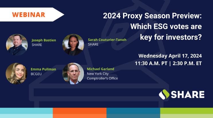 #SriAgenda - #Apr17 8:30pm CEST 

2024 Proxy Season Preview: Which #ESG votes are key for investors? 
By @share_ca 
us02web.zoom.us/webinar/regist… 

#sustainablefinance #responsibleinvestment #engagement #proxyvoting #stewardship #activeownership #shareholderactivism @SriEvent_It