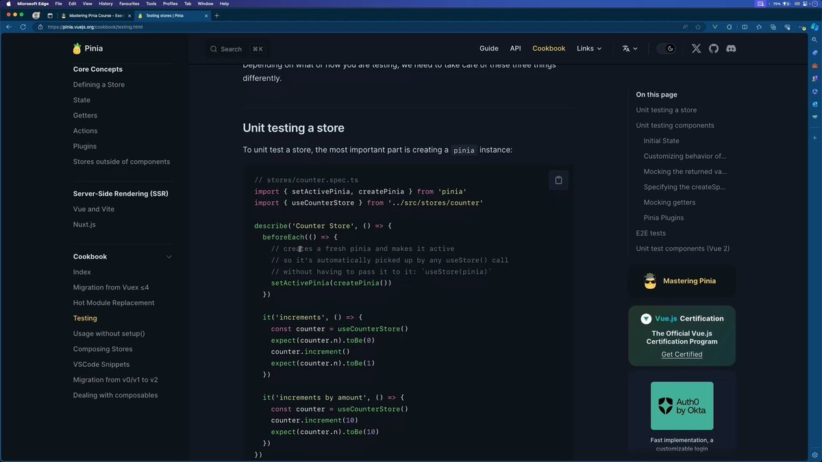 New Pinia lesson announced! 🍍 Introduction to Testing Stores: You’ll learn how to test stores and components that consume stores. Check it out: masteringpinia.com/lessons/introd… #MasteringPinia #Pinia #JS