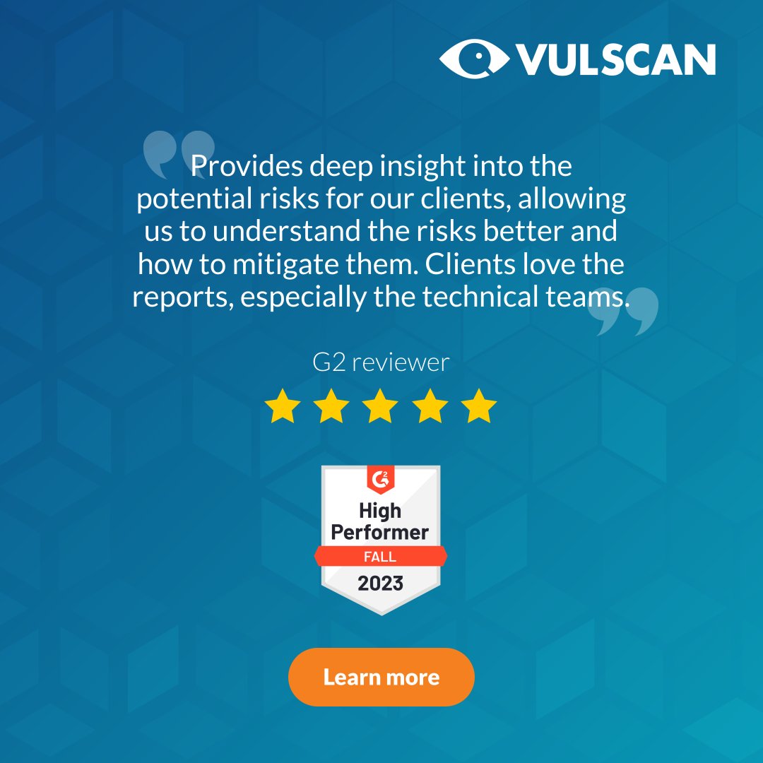 Discover how Vulscan is right for your business! bit.ly/43EZ8pV #riskmitigation #testimonial