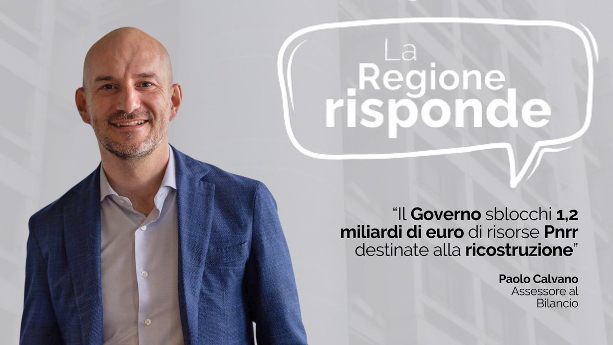 Post #alluvione. L’assessore @paolocalvano a ‘#LaRegioneRisponde’: “Il Governo sblocchi 1,2 miliardi di euro di risorse #Pnrr destinate alla ricostruzione. E garantisca ai cittadini il rimborso al 100% dei beni mobili danneggiati”. La #notizia 👉 regioneer.it/RegioneRispond…