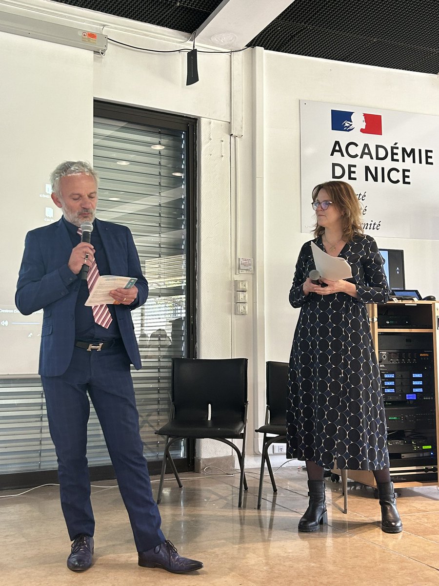 CardieNice's tweet photo. #JAPI2024
C’est l’heure des remises des trophées réalisés par @EscoffierLp
remis par Mme la rectrice @NatachaChicot, @FranckBrillet @chiardola , Mme Mattei-Battesti,
Quelle belle journée ! Des rencontres fructueuses en enrichissantes.
🙏 à tous les collègues et aux élèves. https://t.co/voo1QfXk9z