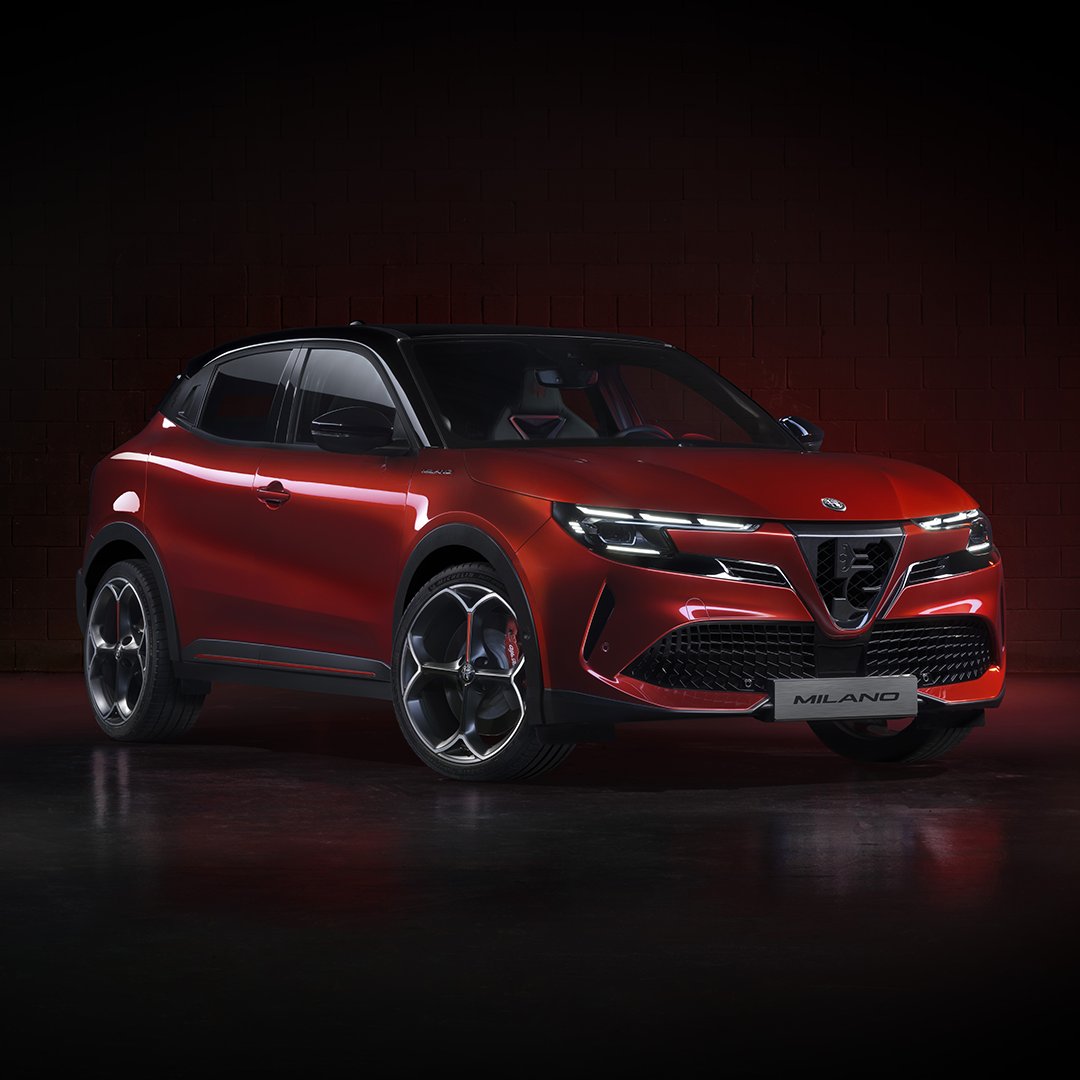 The #AlfaRomeoMilano greets the world from the place it calls home. The dynamic spirit of the city, reflected in the sporty compact look of a true game changer. #AlfaRomeo #EyesOnMI