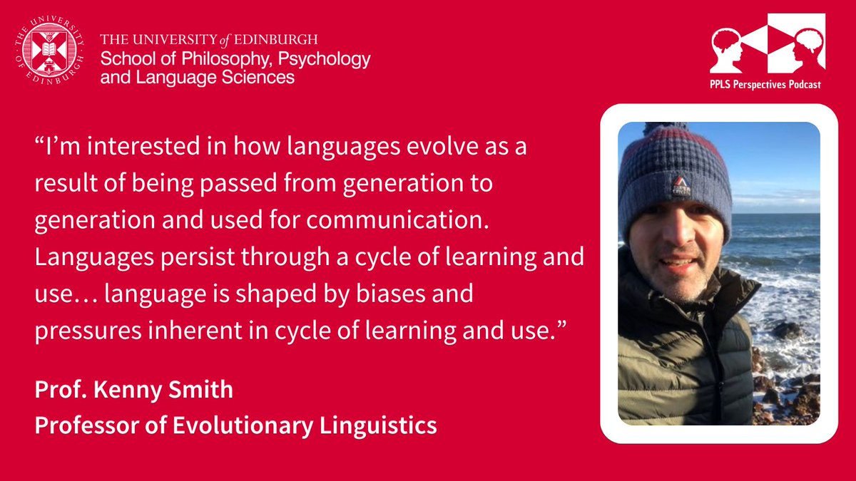 In the latest episode of our podcast Prof. @kennysmithed talks to Maisy Hallam about the evolution of language. Listen here: ed.ac.uk/ppls/ppls-pers… #linguistics #research #university #languageevolution