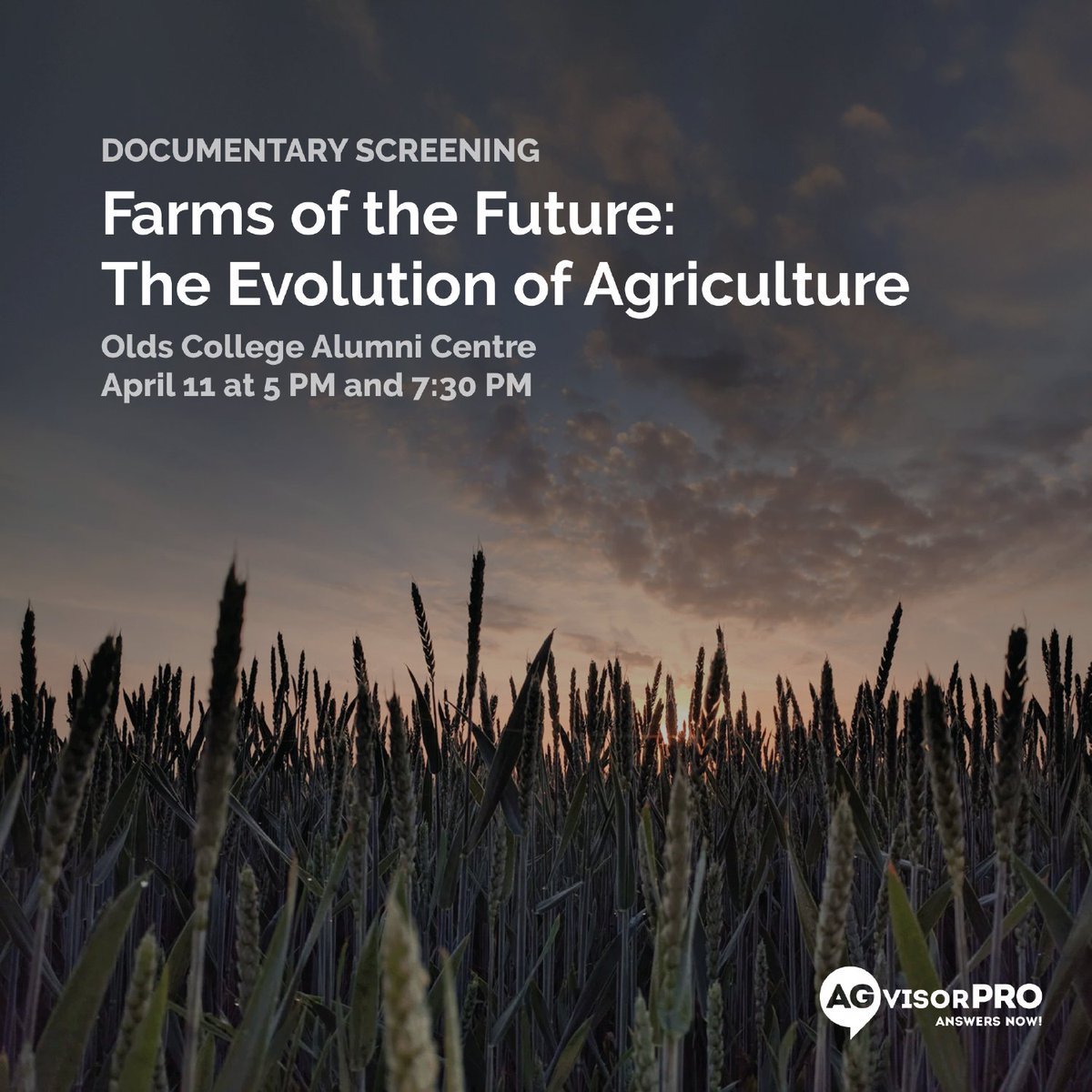 TOMORROW! The premiere of Farms of the Future documentary. Join us as we take you on a journey through 100 years of farming in Alberta! 📍Olds College Alumni Center 📅 Tomorrow, April 11th ⏰ 5 PM & 7:30 PM Trailer: remote.ag/3vLXc2q Tickets: remote.ag/3vQ7VJd