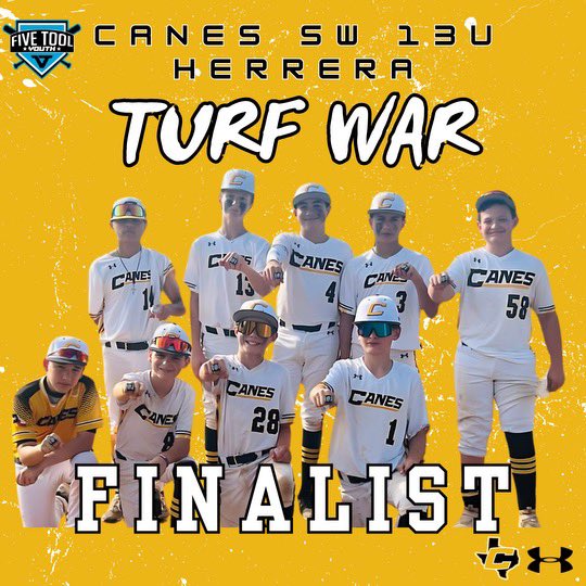 📈 A group on the rise… #CanesSW 13U Herrera played hard, played together and played well, which resulted in an impressive finalist finish @fivetoolyouth Turf War. Well done, guys 👏.