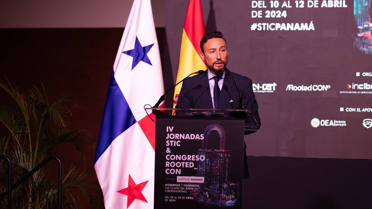 El Embajador de España en Panamá, D. Guzmán Palacios, en la inauguración de #STICPANAMÁ, destaca la estrecha colaboración Iberoamericana en materia de ciberseguridad y reconoce el papel del Centro Criptológico Nacional, en sus 20 años de trabajo en este ámbito.