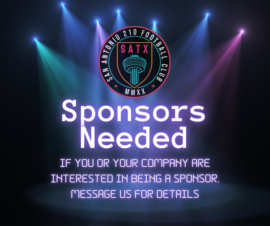 Join us in empowering SA's youth through soccer! 📷 We're looking for sponsors to support 210 FC Soccer Club. Your contribution will provide equipment, coaching, and scholarships for underprivileged players. Interested? Contact us! #SanAntonioCommunity #SponsorshipOpportunities