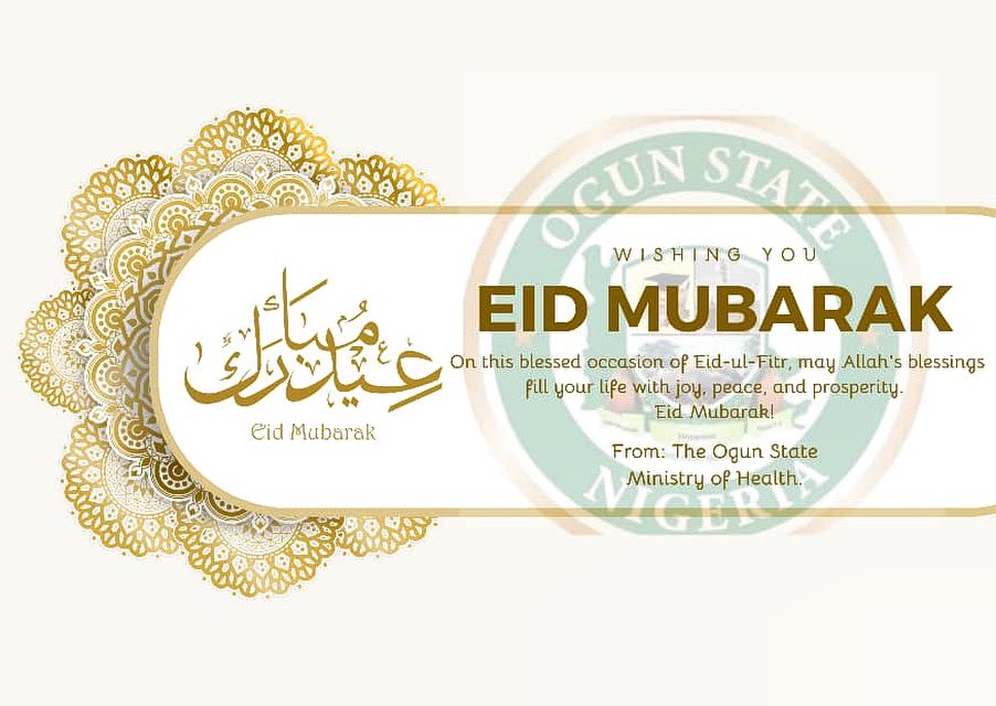 On this blessed occasion of Eid-El-Fitr, may Allah’s blessings fill your life with joy, peace, and prosperity. Eid Mubarak! Courtesy: The Ogun State Ministry of Health. #eidmubarak #ogunstategovernment
