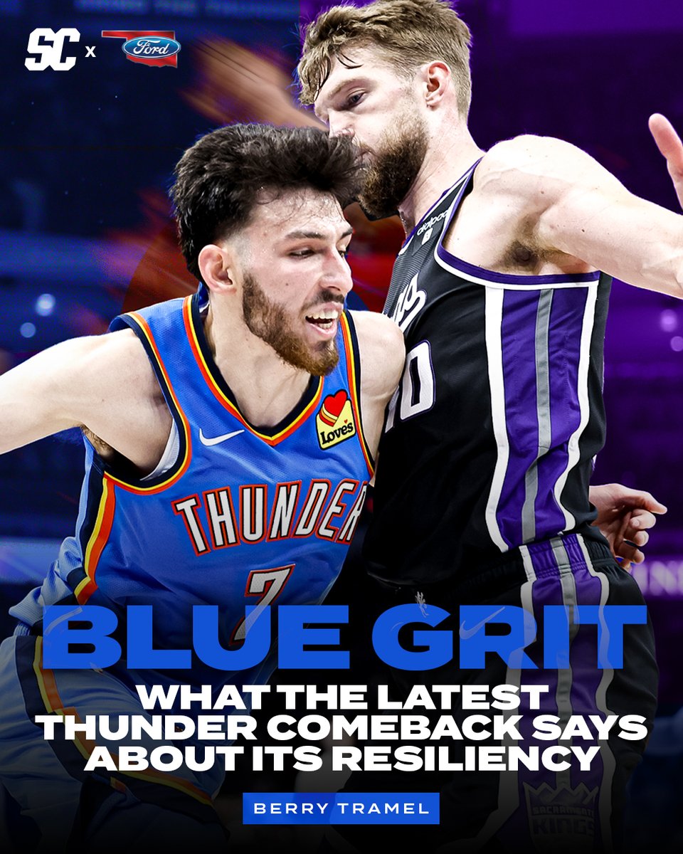 The Thunder trailed the Kings by 19 at halftime, but quick 3-pointers to open the second ignited OKC to a 112-105 victory that reminded us that NBA games, and seasons, are long. More from @BerryTramel: ➡️ bit.ly/43QsEJz Presented by @OKFordDealers