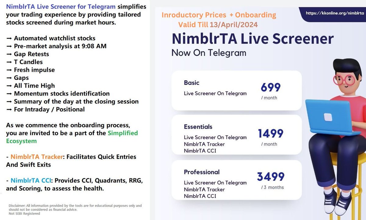 krishnakhanna's tweet image. 𝗜𝗻𝘁𝗿𝗼𝗱𝘂𝗰𝗶𝗻𝗴 𝗢𝘂𝗿 𝗡𝗶𝗺𝗯𝗹𝗿𝗧𝗔 𝗟𝗶𝘃𝗲 𝗦𝗰𝗿𝗲𝗲𝗻𝗲𝗿 𝗼𝗻 𝗧𝗲𝗹𝗲𝗴𝗿𝗮𝗺 𝗦𝘂𝗯𝘀𝗰𝗿𝗶𝗽𝘁𝗶𝗼𝗻𝘀

𝟭 𝗠𝗼𝗻𝘁𝗵
payments.cashfree.com/forms/TGScreen…
𝟭 𝗠𝗼𝗻𝘁𝗵 + Tracker + CCI
payments.cashfree.com/forms/TGScreen…
𝟯 𝗠𝗼𝗻𝘁𝗵𝘀 + Tracker + CCI
payments.cashfree.com/forms/TGScreen… @Deishma