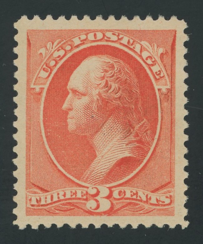 #philately #stamps Stamp of the day. USA 214 - 3 cent Washington Large Banknote issue of 1887 printed by the American Banknote Company using re-engraved design of 1870 stamp and in new color of vermilion.