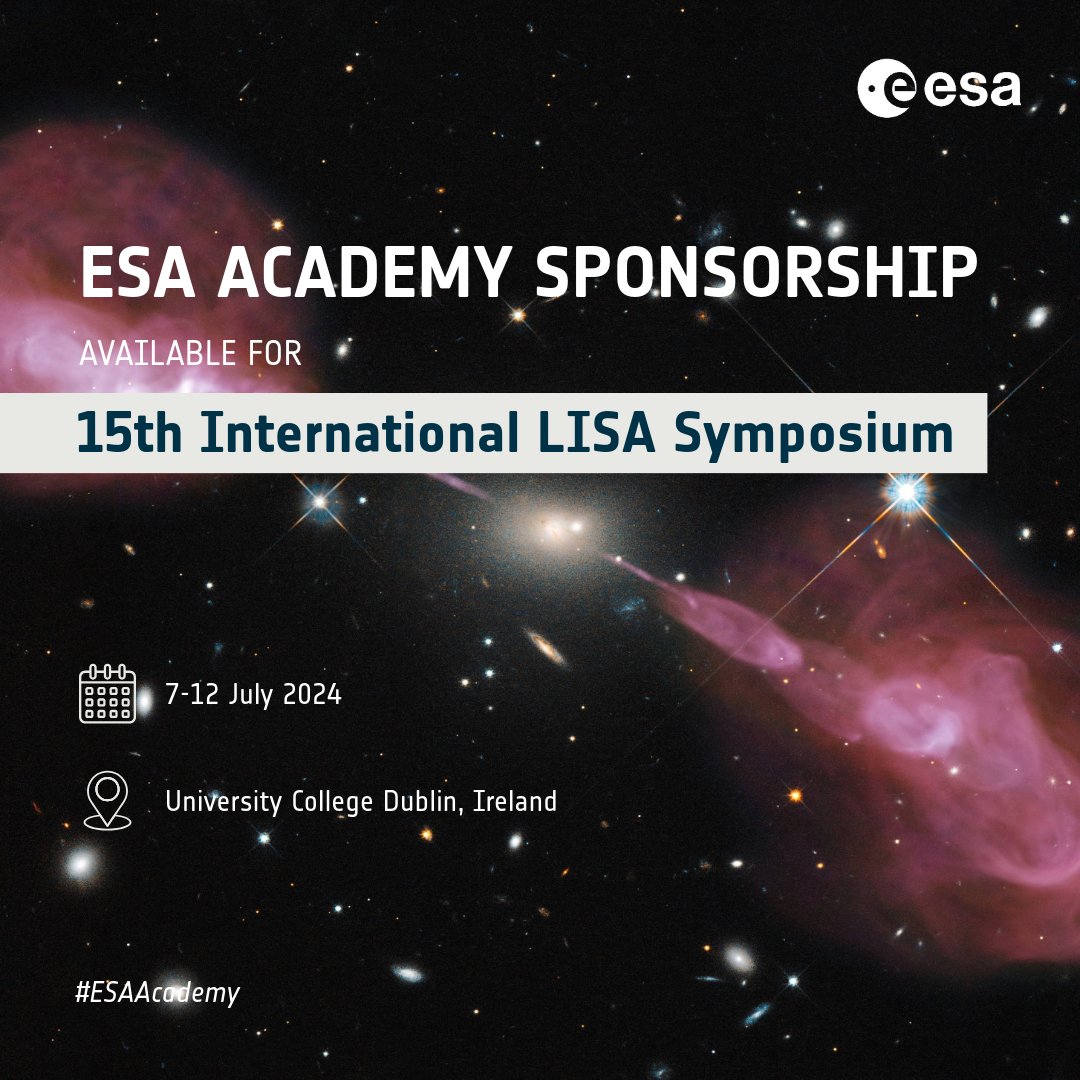 Are you fascinated by gravitational waves? 〰️✴️ 🏆 With our Sponsorships you can join the 15th International LISA Symposium, where you will learn everything about #GravitationalWaves and the Laser Interferometer Space Antenna (LISA). Apply here 👉lisasymposium2024.ie