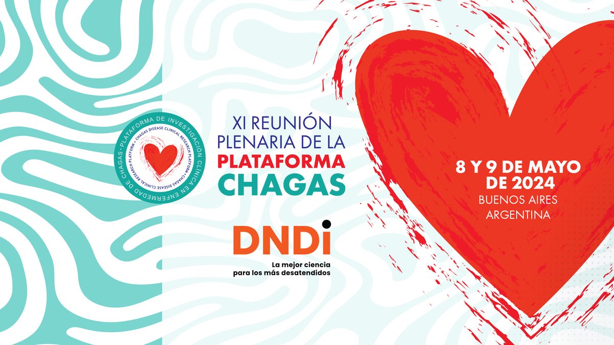 XI Reunión Plenaria de la Plataforma #Chagas

🗓️8 y 9 mayo 2024
📍#BuenosAires, #Argentina
✍️forms.office.com/e/dy4uD4dSMq
🔗dndi.org/events/2024/xi…

Evento gratuito que contará investigadores y colaboradores de diversas regiones y países de #AméricaLatina.

#BeatNTDs #NTDs #Agenda2030