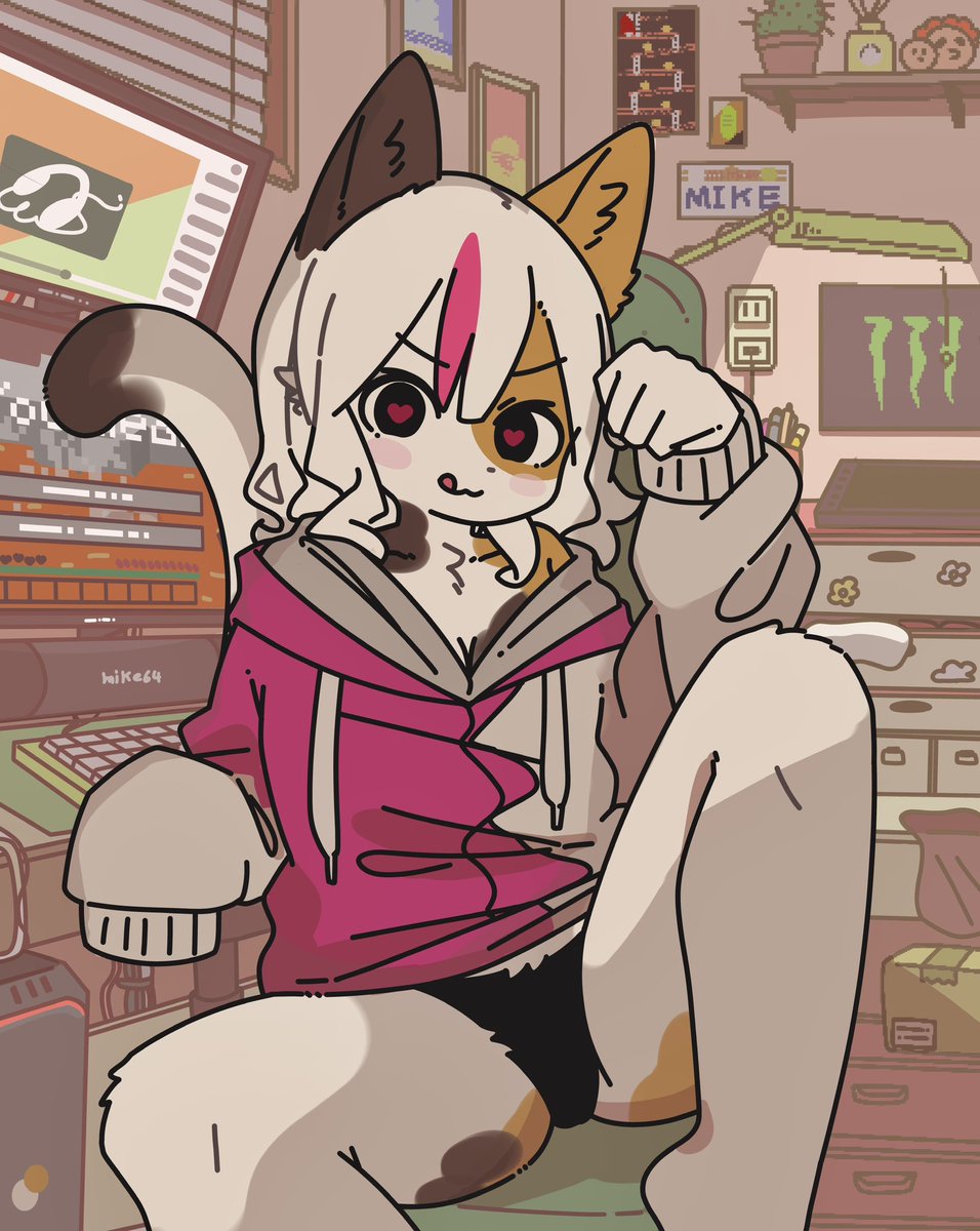 ケモナートレンド入りしてるし過去絵載せて便乗します🦊😸🐰😻