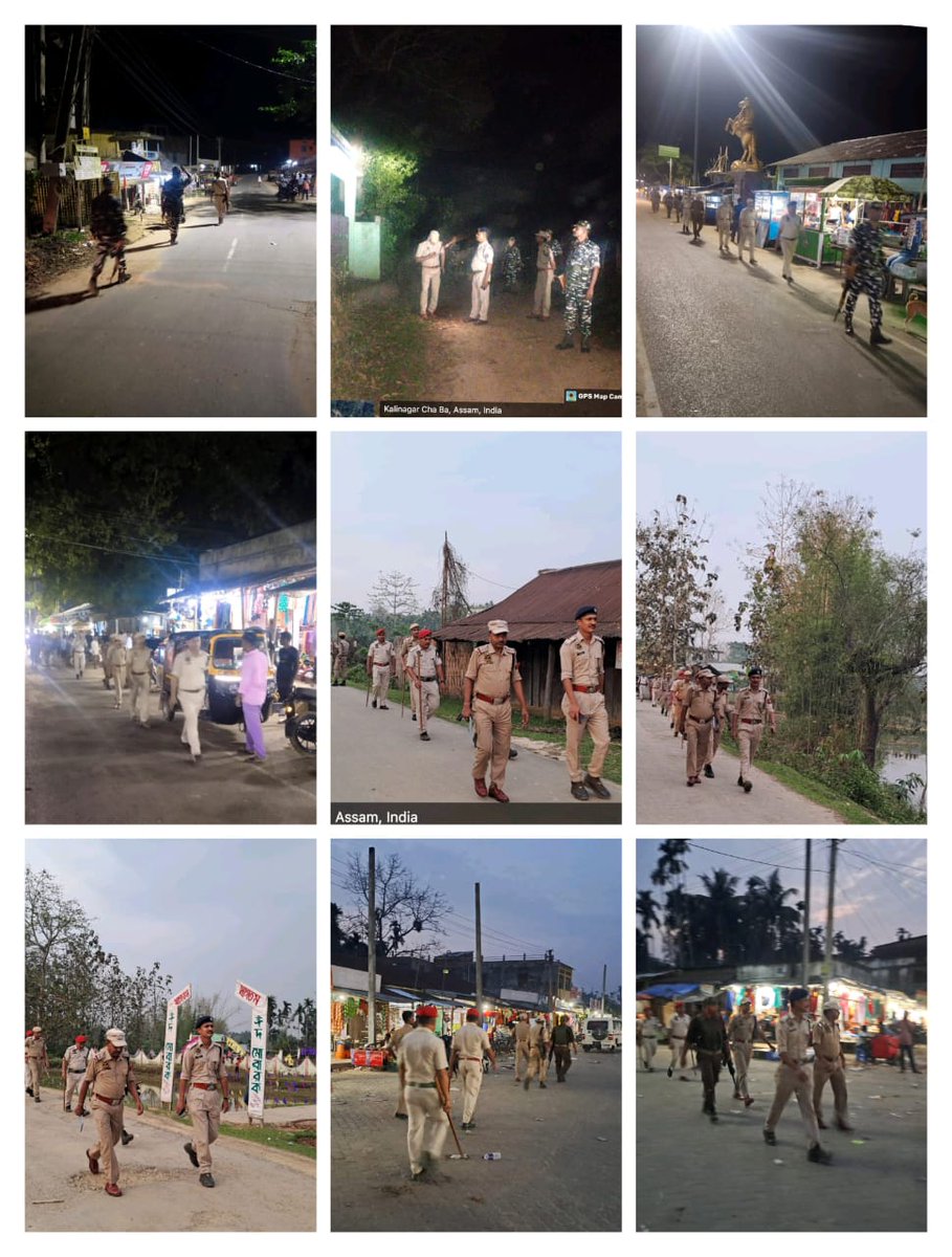 Area Domination and foot patrolling exercises are continued in various parts of the district. #ElectionPreparedness #ConfidenceBuildingMeasures @CMOfficeAssam @assampolice @DGPAssamPolice @gpsinghips @HardiSpeaks @KangkanJSaikia