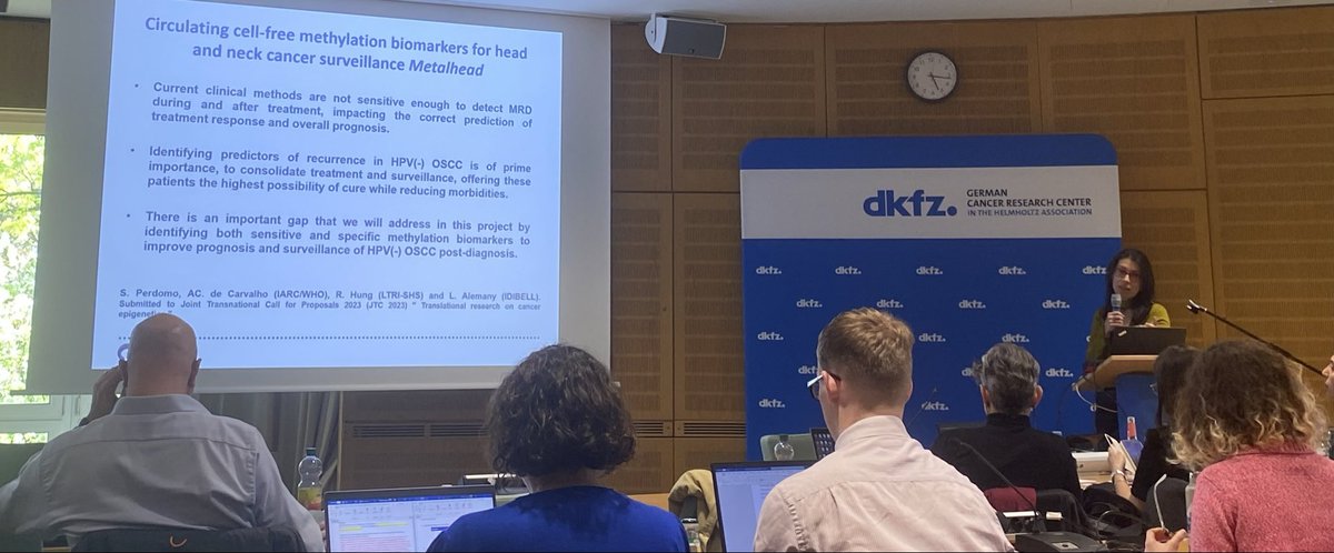 .@SandraPhD @IARCWHO - presenting proposal for a new follow on project from @HEADSpAcE_Study Circulating cell-free methylation biomarkers for head and neck cancer surveillance #METAlHEAD_Study