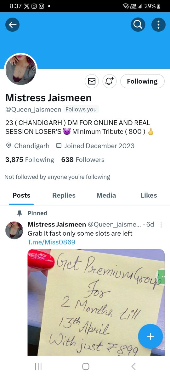goddess_ratri's tweet photo. @Queen_jaismeen is a FRAUD. SCAM. TAKES money and BLOCKS. dm for PROOF @royalfemdomm
@IndianFindomRt @Indianfemdom_ @rtfindom @ScamAlertGG @FinTwitFrauds @IndianFemdomv @rt_find @findom #scam #femdom #indianfemdom #mistress #goddess #fraud #findomscam #femdomscam https://t.co/03GPiNN16c