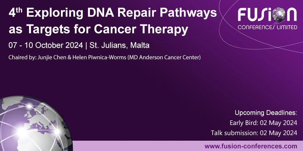 Talk submission is now open for #DNARepair24, taking place in Malta, October 2024. With an incredible speaker line up, it's not one to miss! Submit your abstract here: bit.ly/3OSPpGU