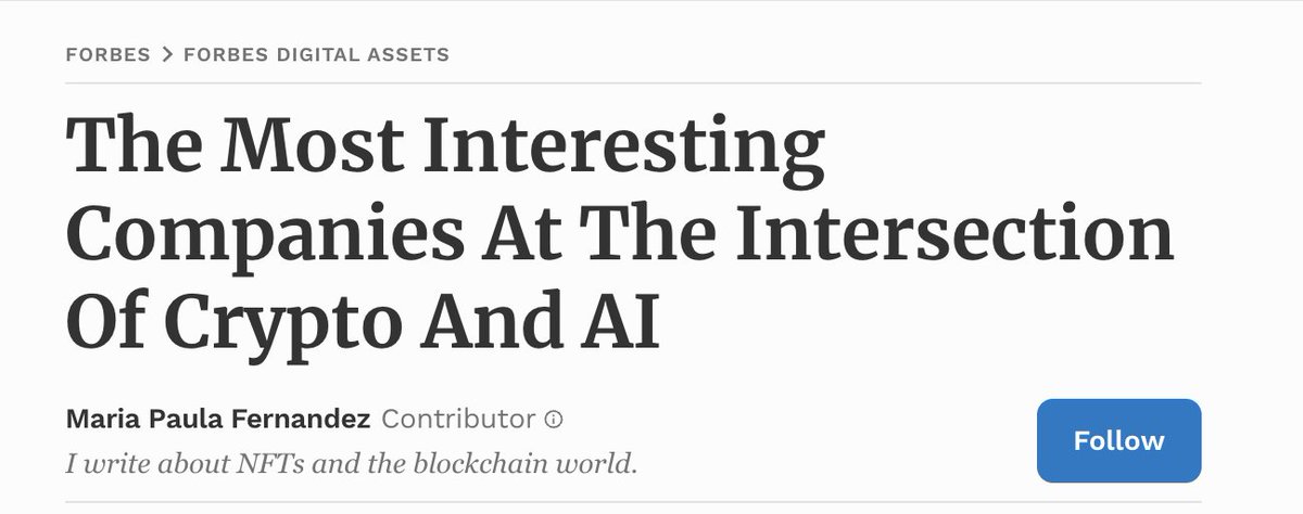 Even Forbes is interested in the intersection of AI and crypto