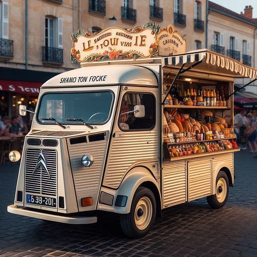 A Citroën H Van conversion in a French Market 

 #France 🇨🇵 #travel #photo #FrenchMarket #TravelInspiration 🚗🇫🇷