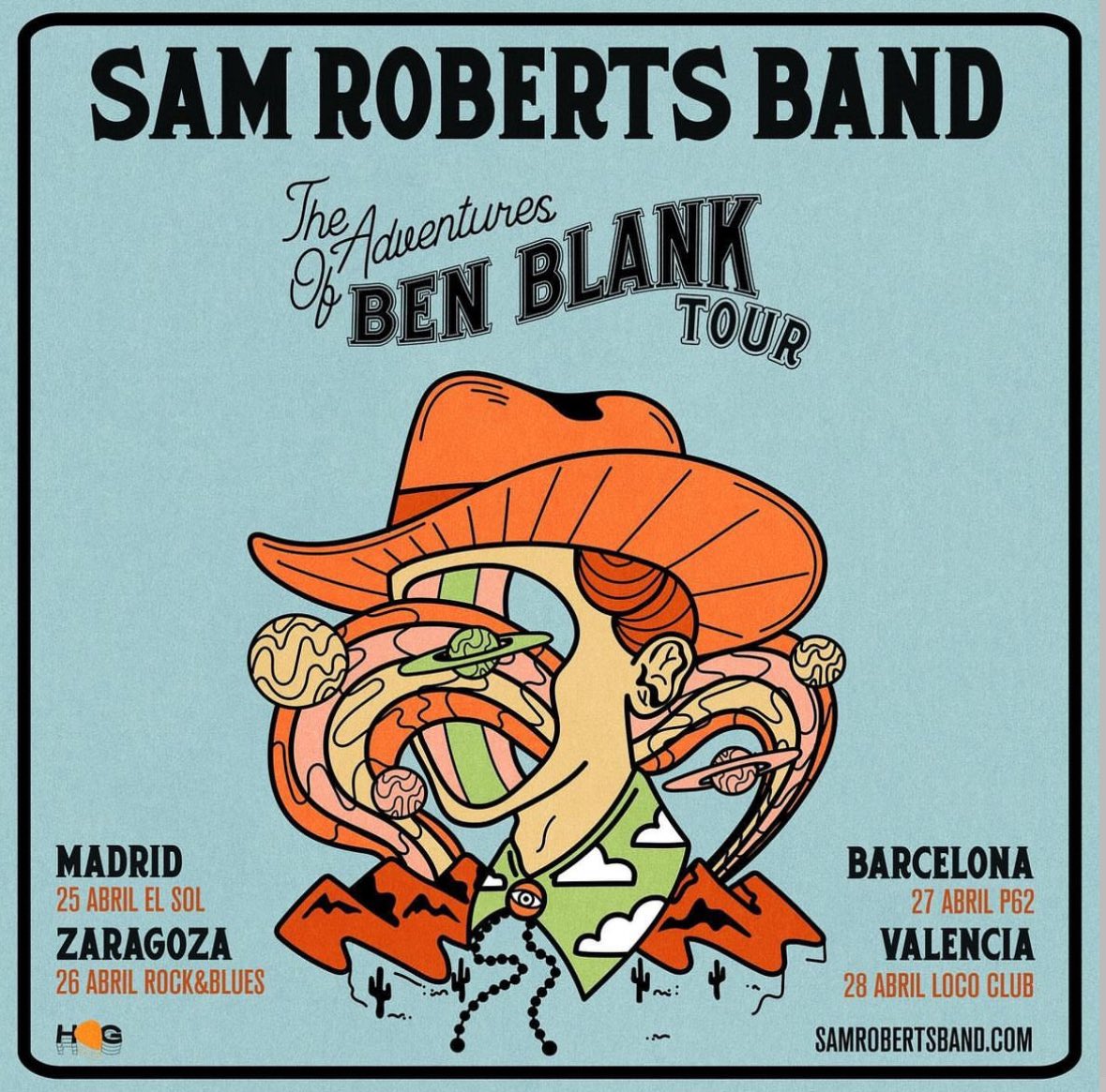 El 25 de abril @samrobertsband estará en directo en la @SalaElSol de Madrid, @produtriz info: conciertospormadrid.com/conciertos-des…